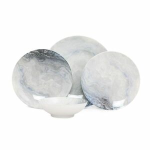 24 db-os étkészlet, márvány mintás, fehér-szürke - LUNAIRE - Butopêa kép