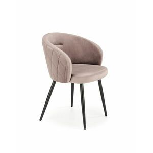 Étkezőfotel, bársony, bézs, fekete fém lábakkal - OPIUM - Butopêa kép
