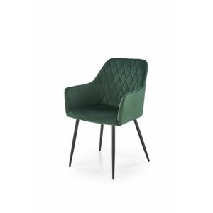 Étkezőfotel, bársony, sötétzöld, fekete fém lábakkal - FARKA - Butopêa kép