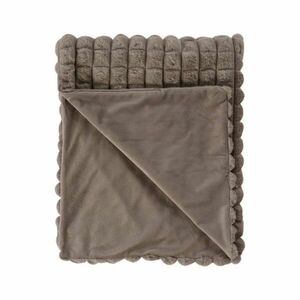 Takaró, négyzet mintás, barna, poliészter, 150x200 cm - ETHEREA - Butopêa kép