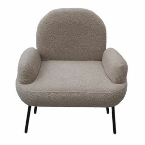 Karfás szövet fotel, homokszín fekete fém lábbal - ETNA - Butopêa kép