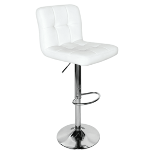 Bárszék, fehér textilbőr/króm, KANDY 2 NEW kép