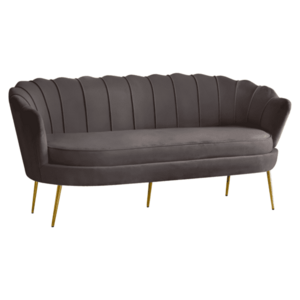 Luxus kanapé, 3 személyes, szürkésbarna Velvet szövet/arany, Art-deco, NOBLEO TYP 2 kép