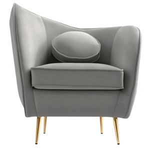 Dizájn fotel, szürke Velvet szövet/gold arany króm, EZIO kép