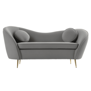 Kétszemélyes dizájn kanapé, szürke Velvet szövet/gold arany króm, EZIO TYP 2 kép