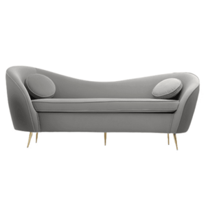 Háromszemélyes dizájn kanapé, szürke Velvet szövet/gold arany króm, EZIO TYP 3 kép