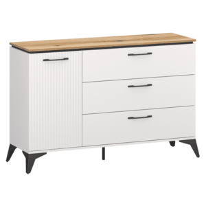 Komód, fehér/evoke tölgy, VELIS 1D3S kép