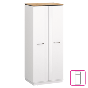 Szekrény, fehér/evoke tölgy, VELIS 2D kép