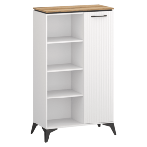 Alacsony polcos szekrény, fehér/evoke tölgy, VELIS 1D kép