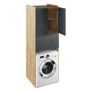 Mély szekrény a mosógép fölé, artisan tölgy/grafit, NATALI TYP 9 kép