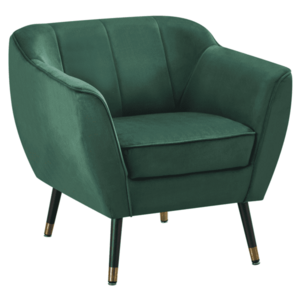 Design fotel, zöld Velvet szövet/fekete/arany, VIODA kép