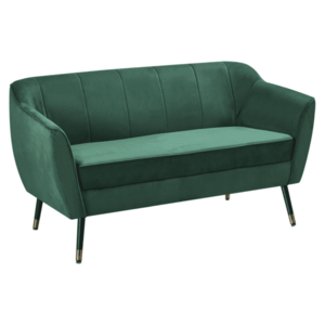 Design 2 személyes kanapé, zöld Velvet szövet/fekete/arany, VIODA kép