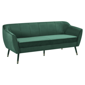 Design 3 személyes kanapé, zöld Velvet szövet/fekete/arany, VIODA kép