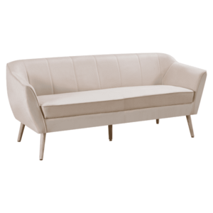 Design 3 személyes kanapé, bézs Velvet szövet/természetes, VIODA kép