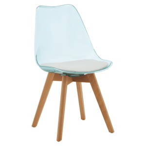 Szék, átlátszó zöld, akril/ekobőr/bükk, BALI 3 NEW kép