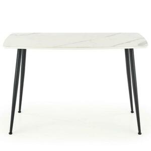 Asztal Marco 120x70 Üveg/Mdf/Acél – Fehér/Fekete kép