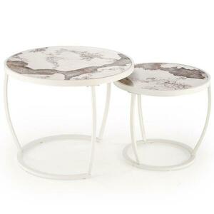 Dohányzóasztal Ines fehér márvány/fehér kép