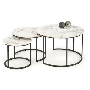 Dohányzóasztal Gilda fehér márvány/fekete kép