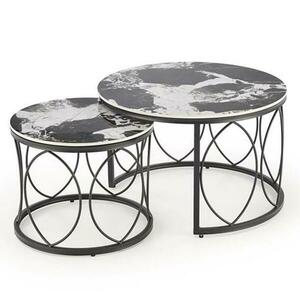 Dohányzóasztal Alexandra fekete márvány/fekete kép