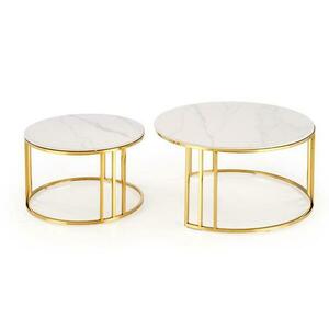 Dohányzóasztal Mercury 3 fehér márvány/arany kép