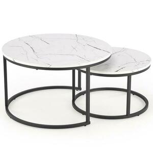 Dohányzóasztal Java fehér márvány/fekete kép