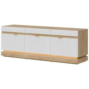 Szekrény RTV Milton Ml01 Tölgy Crem Torro Fehér kép