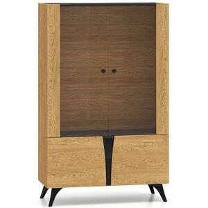 Vitrin Toscania 03 Milton tölgy Dune/Fekete kőris/üveg kép