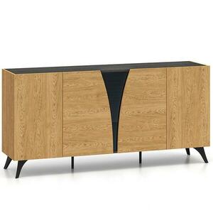 Komód Toscania 04 Tölgy Dune/Fekete kőris/üveg kép