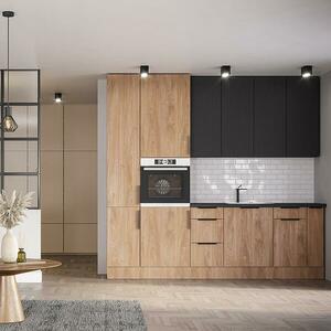 Konyhabútor Luxeo 260 Tölgy Puccini/Fekete Set 2 kép