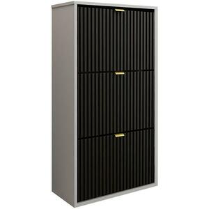 Cipőszekrény Laro I Álló Fehér/Fekete/Aranysárga kép