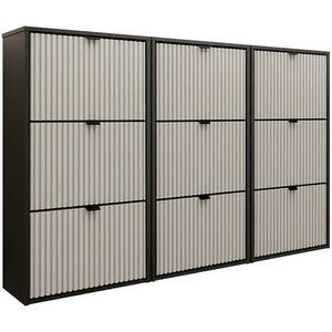 Cipőszekrény Laro Iii Függő Fekete/Kasmír/ Fekete kép