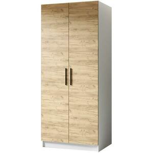 Szekrény Gold 2d Fehér/Tölgy Craft Aranysárga kép