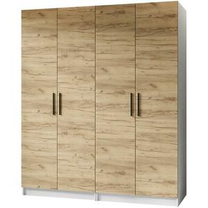 Szekrény X2 Gold 2d Fehér/Tölgy Craft Aranysárga kép