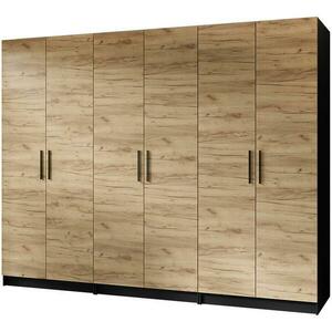 Szekrény X3 Gold 2d Fekete/Tölgy Craft Aranysárga kép