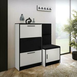 Cipőszekrény Kpl Foli Fehér + Fekete (ITAKA 15) kép