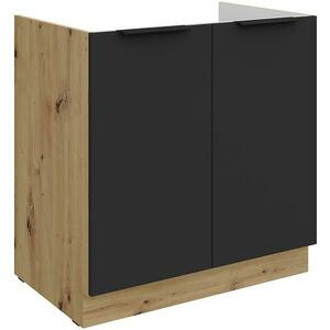 Konyhaszekrény Aria-Bl/Ar Anti Fingerprint 80zl 2f Bb kép