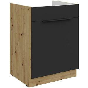 Konyhaszekrény Aria-Bl/Ar Anti Fingerprint 60zl 1s Bb kép