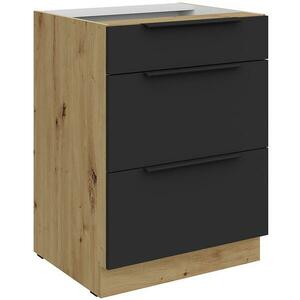 Konyhaszekrény Aria-Bl/Ar Anti Fingerprint 60d 3s Bb kép