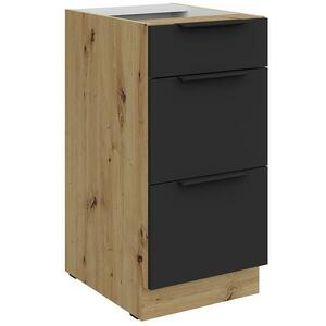 Konyhaszekrény Aria-Bl/Ar Anti Fingerprint 40d 3s Bb kép