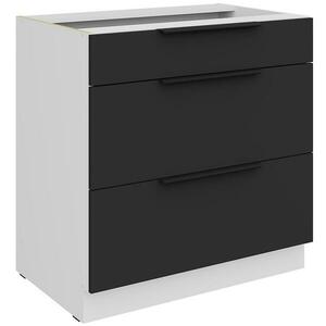 Konyhaszekrény Aria-Bl/Wh Anti Fingerprint 80d 3s Bb kép