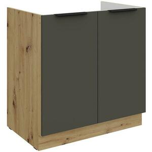 Konyhaszekrény Aria-Gr/Ar Anti Fingerprint 80zl 2f Bb kép