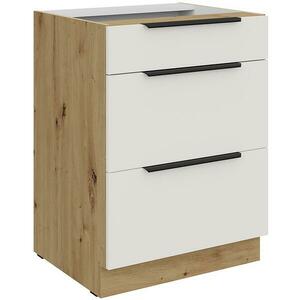 Konyhaszekrény Aria-Wh/Ar Anti Fingerprint 60d 3s Bb kép