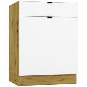 Konyhaszekrény Cosmo Gianna D60s/1 P/L Fehér Alaszka/Tölgy Artisan kép