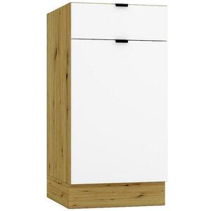 Konyhaszekrény Cosmo Gianna D40s/1 P/L Fehér Alaszka/Tölgy Artisan kép