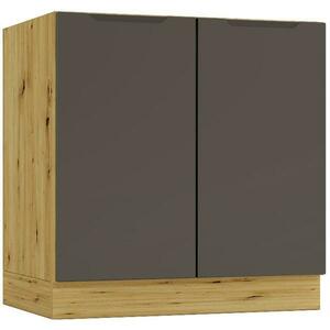 Konyhaszekrény Cosmo Isabel D80 Mocca Grey/Tölgy Artisan kép