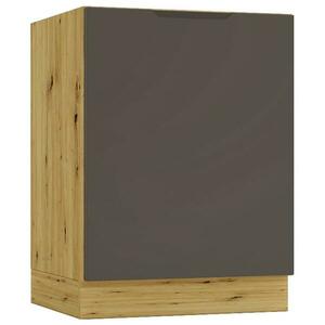 Konyhaszekrény Cosmo Isabel D60pc P/L Mocca Grey/Tölgy Artisan kép