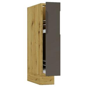 Konyhaszekrény Cosmo Isabel D15 Cargo+Kosár Mocca Grey/Tölgy Artisan kép