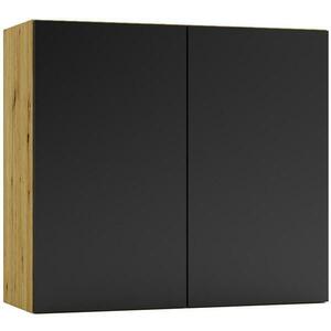 Konyhaszekrény Cosmo Isabel W80 Fekete borsó/Tölgy Artisan kép