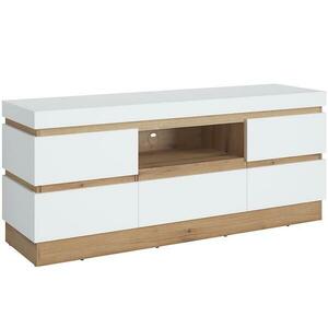 Szekrény RTV 2d1s Calabria Corf106 Tölgy Coast Evoke /fehér Alp kép