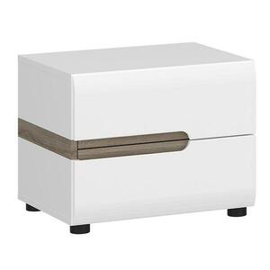 Éjjeliszekrény Linate typ 96 2S alpesi fehér/szarvasgomba/mdf fehér l kép